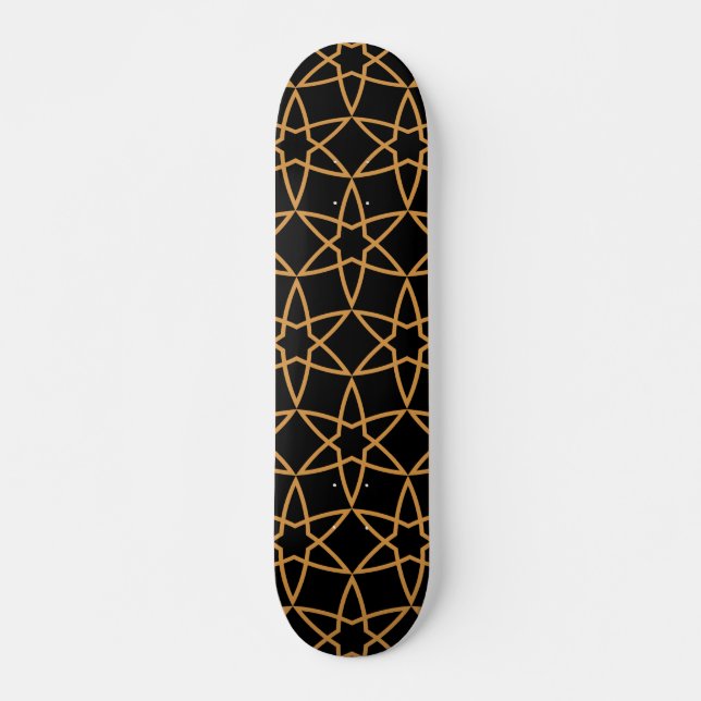 Islamiska Geometric Mönster-konstruktioner   Mini Skateboard Bräda 18,5 Cm (Framsida)