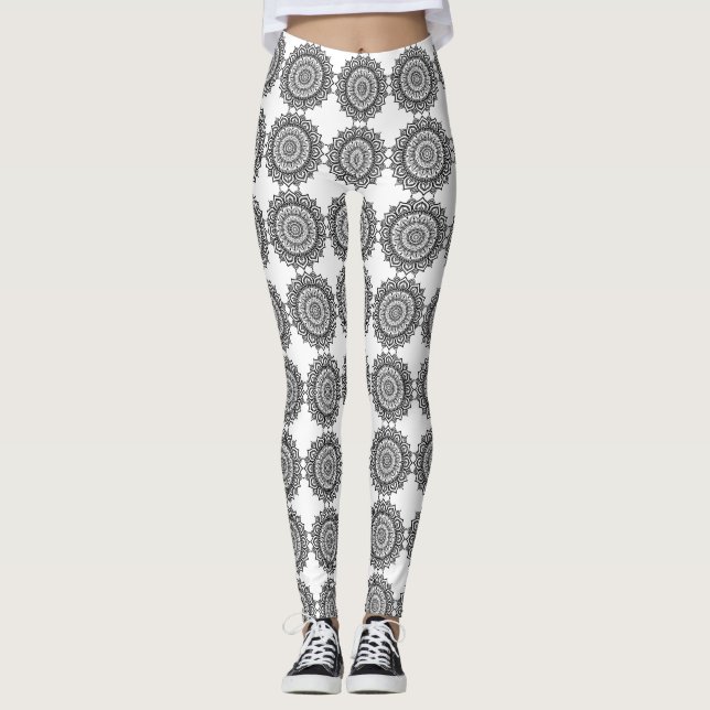 Islamiska geometriska klädesbalkar leggings (Framsida)
