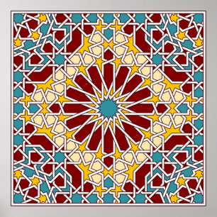 Islamiska geometriska mönster Poster