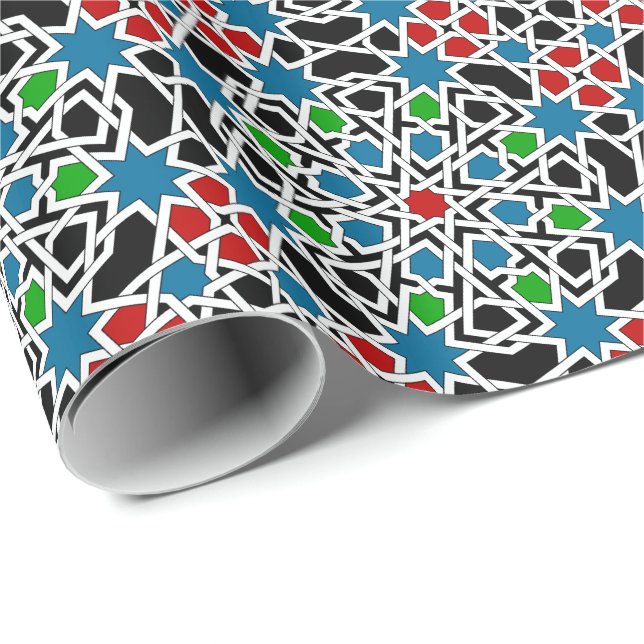 Islamiska geometriska mönster presentpapper (Rullad Hörn)