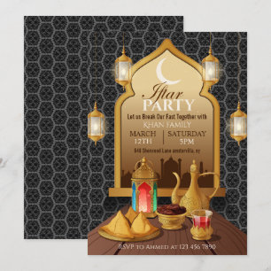 Islamiska Guldvalv, Lyktor & Mat Iftar-fest Inbjudningar