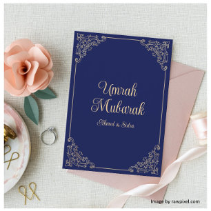 Islamiska marinblått årshMubarak-gratulationskort Kort