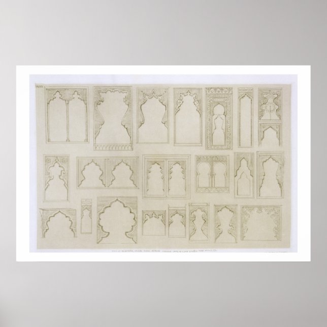 Islamiska och mooriska bågmönster för balkonger, w poster (Framsidan)