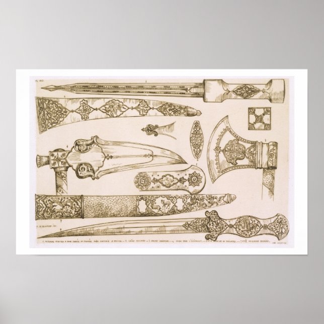 Islamiska och mooriska mönster för blad från kniva poster (Framsidan)