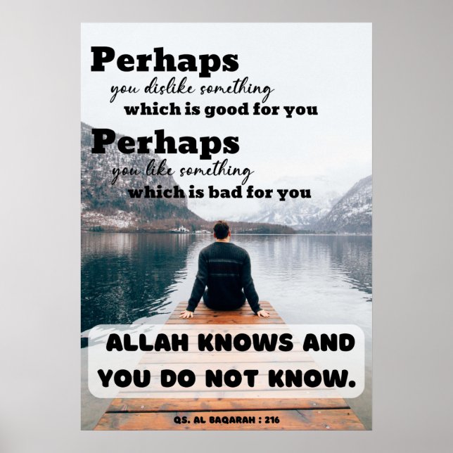 Islamiska offerten Poster Allah Know Du vet inte (Framsidan)