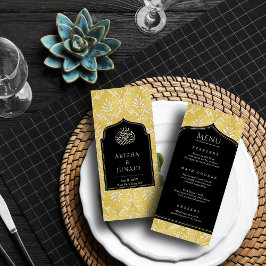 Islamiska Royalet Golden Damask Muslim Bröllop Meny