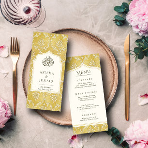 Islamiska Royalet Golden Damask Muslim Bröllop Meny