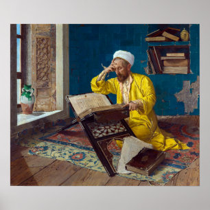 Islamiska teologian med Quran Osman Hamdi Bey Poster