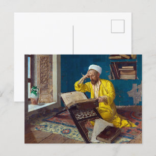Islamiska teologian med Quran Osman Hamdi Bey Vykort