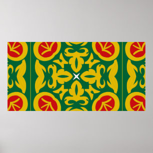 Islamiska traditionella Mönster. Bandana-utskrifts Poster