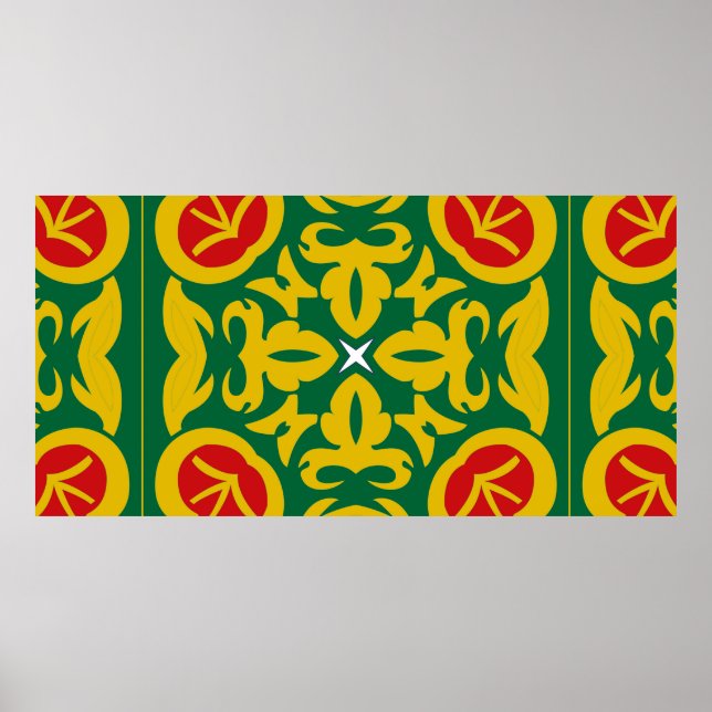 Islamiska traditionella Mönster. Bandana-utskrifts Poster (Framsidan)