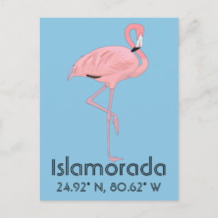Islamorada FL Keys Flamingo Latitud Longitud Vykort