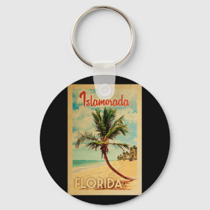Islamorada Florida Handflatan Träd Beach Vintage  Nyckelring