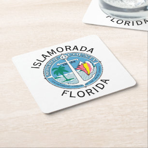 Islamorada - Florida Nycklar Underlägg Papper Kvadrat