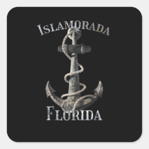 Islamorada Florida Nycklar Vacation Nautical Ancho Fyrkantigt Klistermärke