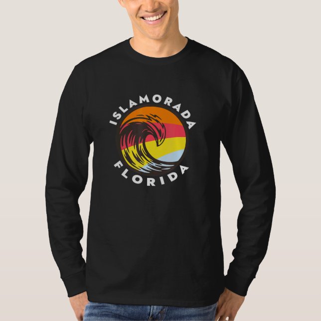Islamorada Florida Vacation Souvenir Ocean Wave be T Shirt (Framsida)