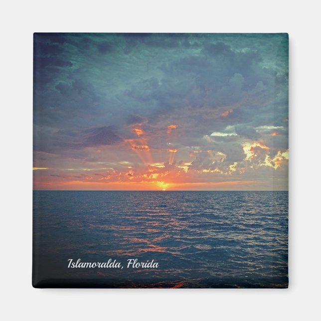 Islamoralda Florida Sunrise Beach Scene Magnet (Framsidan)