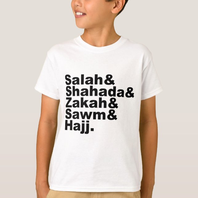 Islams fem pelare | Muslim Prayer Faith Tee (Framsida)