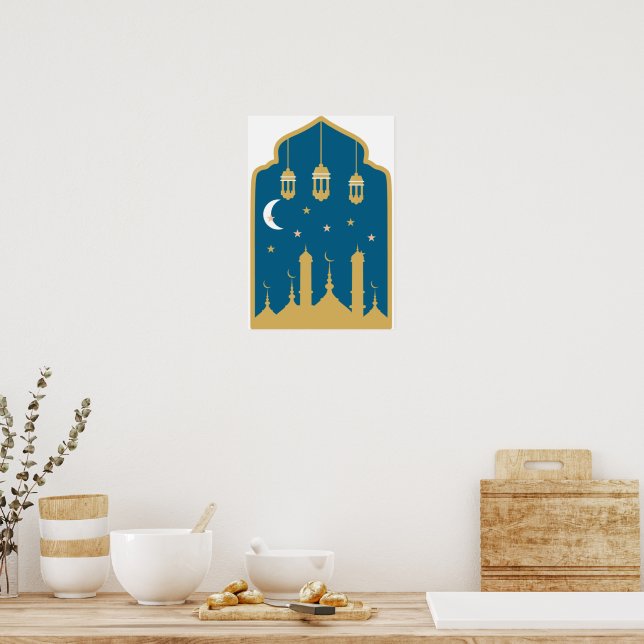 Islamsk nattlandskapsväggkonst poster (Kök)
