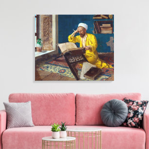Islamsk teolog med Koranen Osman Hamdi Bey Canvastryck
