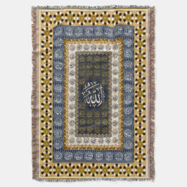 Islamsk väggkonst Allah Namn Kalligrafi Geometrisk Filt
