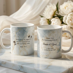 Islamskt bröllopsfavorit Koranvers Nikah Ljusblå Kaffemugg