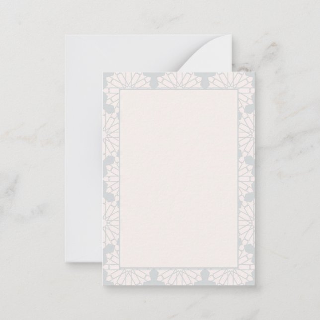 Islamskt geometriskt mönster anteckningskort (Baksida)