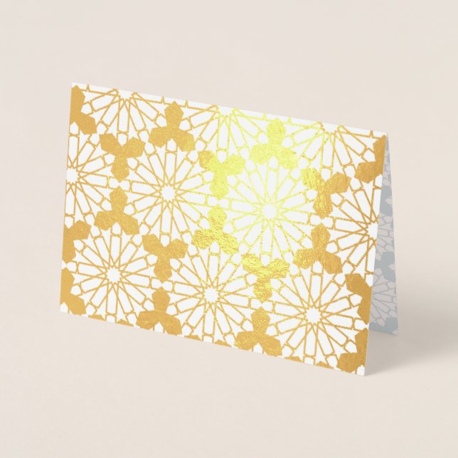Islamskt geometriskt mönster folierat kort (Framsida)