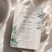 Islamskt Nikah Blå Lilja Elegant Bröllop