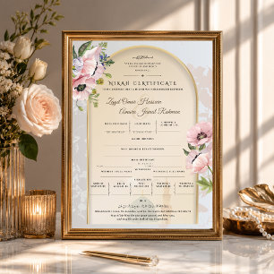 Islamskt Nikah-certifikat Madinah Bloom-kort