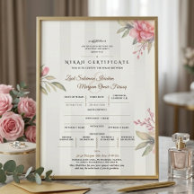 Islamskt Nikah-certifikat | Peony & Sage Flat Card