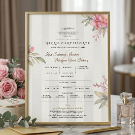 Islamskt Nikah-certifikat | Peony & Sage Flat Card