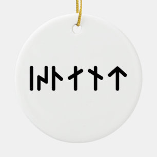 Island ᛁᛋᛚᛅᚾᛏ ~ Yngre Futhark-runor Julgransprydnad Keramik