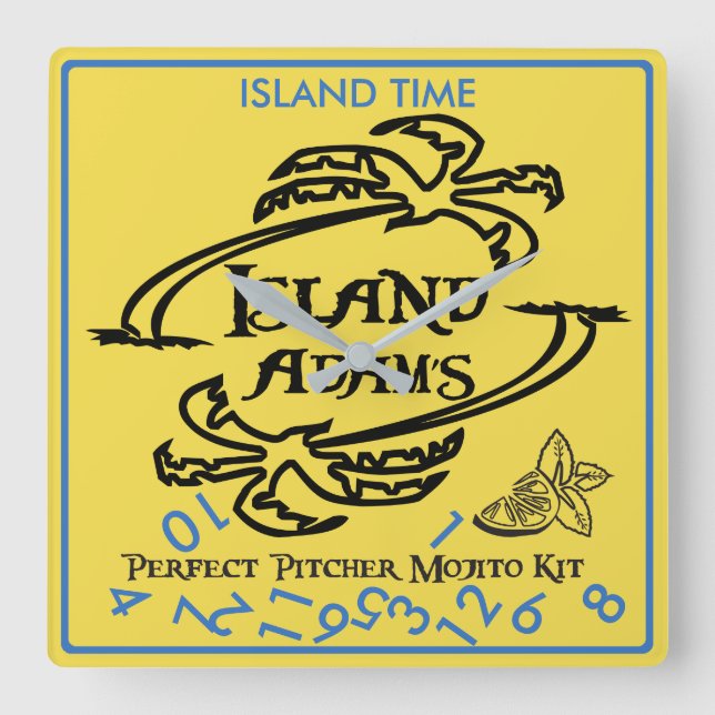 Island Adam Island Time Wall Clock Fyrkantig Klocka (Framsida)