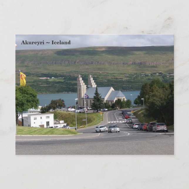Island, Akureyrarkirkja, Akureyri Vykort (Framsida)