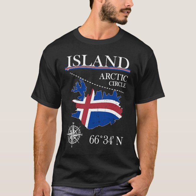Island  Arctic Circle  Polar North Iceland Iceland T Shirt (Framsida)