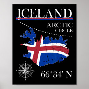 Island - Arktiska cirkeln - Polar nordö Island Poster