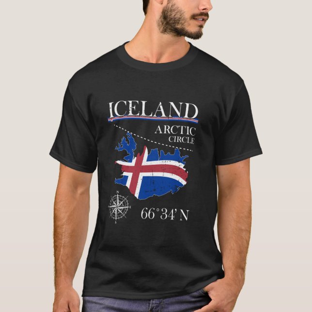Island Arktiska cirkeln Polar Norra Island T Shirt (Framsida)