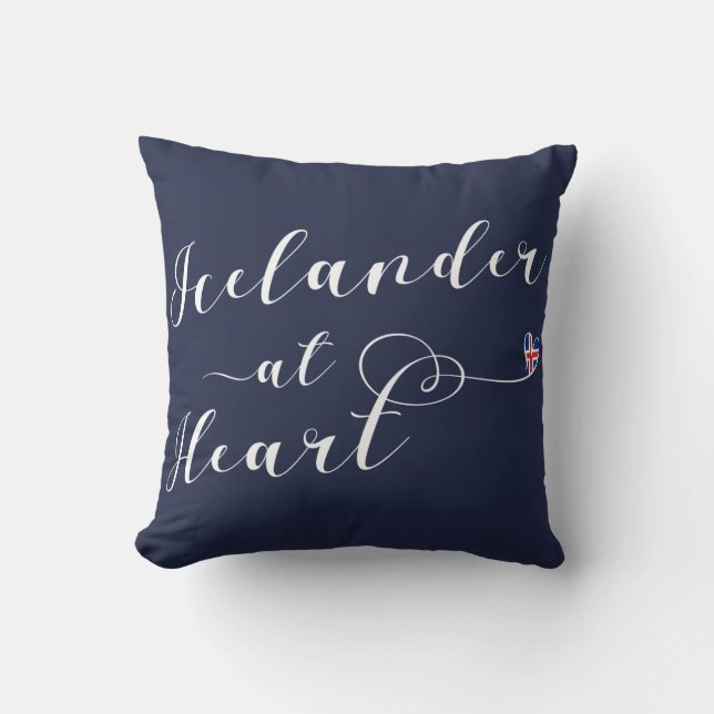 Island at Heart Throw Cushion, Island Kudde (Framsida)