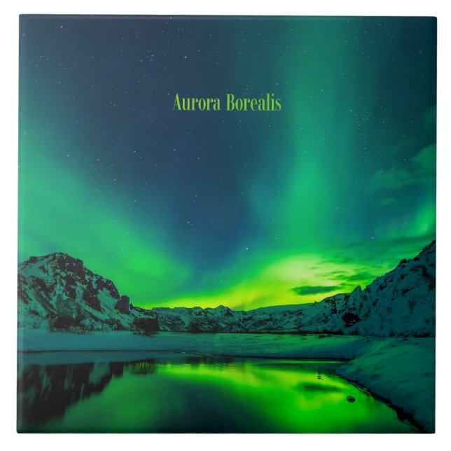 Island, Aurora Borealis Kakelplatta (Framsidan)