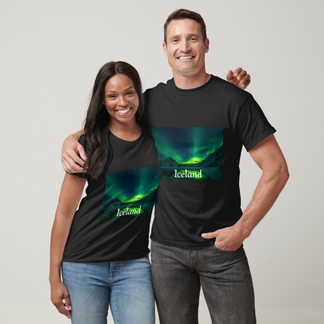 Island Aurora Borealis T Shirt (Unisex)