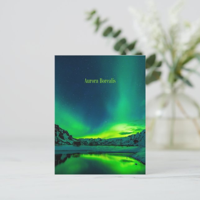 Island, Aurora Borealis Vykort (Stående Fram)