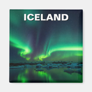 Island Aurora Northern Ljus Travel Magnet