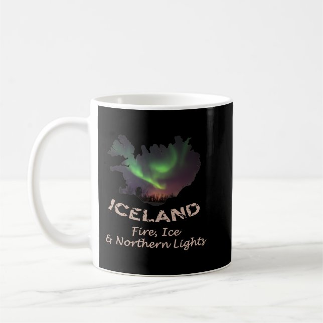 Island - Auroran Fire Ice & Northern Ljus Kaffemugg (Vänster)