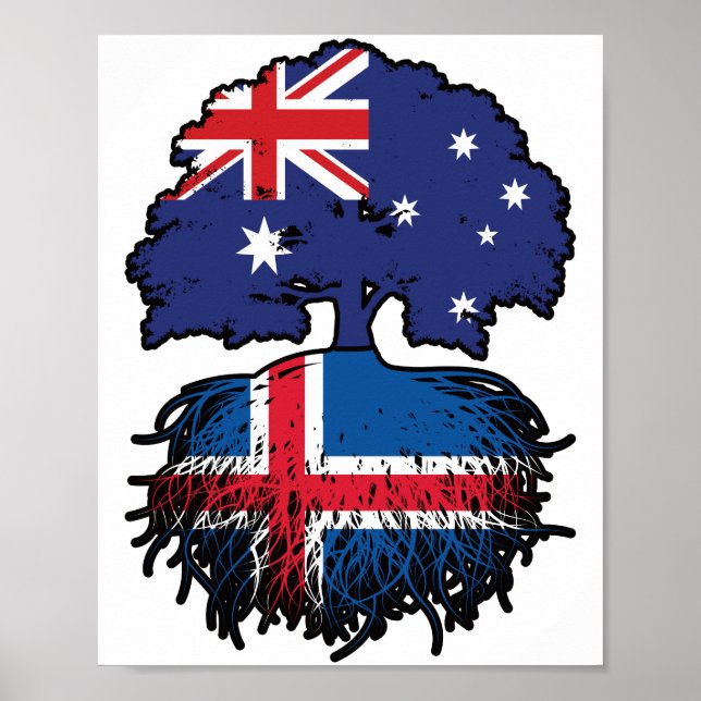 Island Australiska Australiens Träd Roots Poster (Framsidan)