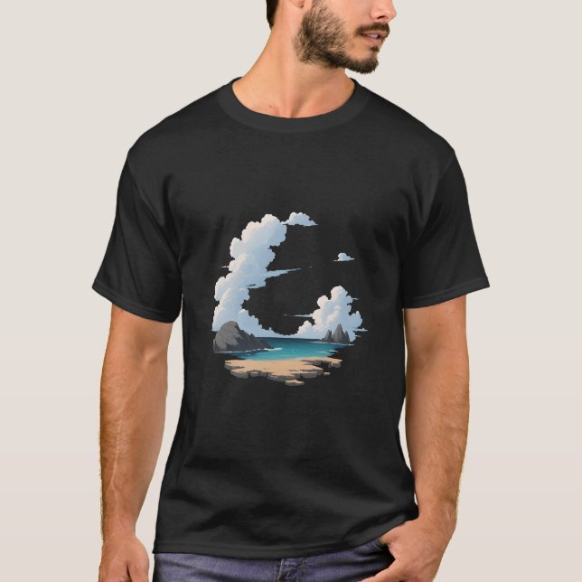 Island Beach Scene T Shirt (Framsida)