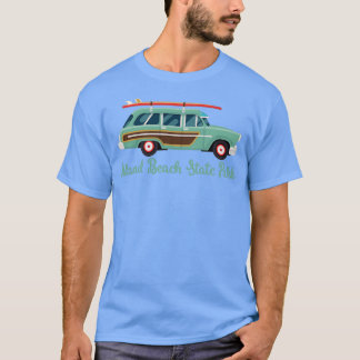 Island Beach State Park NJ Retro Surfa Wagon T Shirt