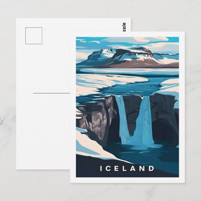 Island Berömd Travel Ställe Vykort (Fram/baksida)