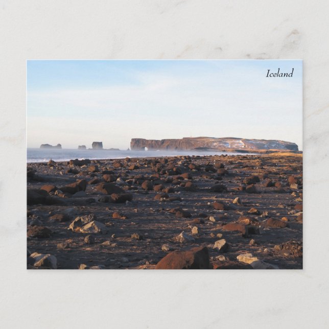 Island Black Sand Beach Vykort (Framsida)