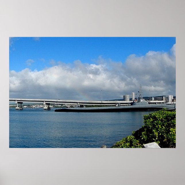 Island Bridge, Pearl Harbor, Hawaii Affisch (Framsidan)